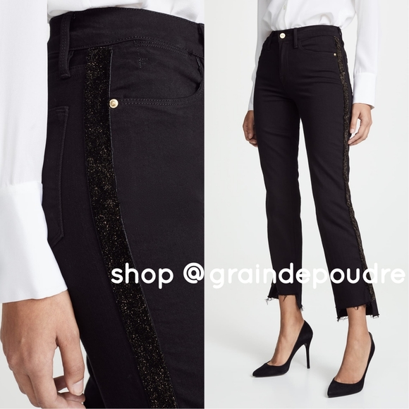 🎉HP🎉 Frame Denim Le High Straight Velvet Tux Crop Jeans - Picture 3 of 3